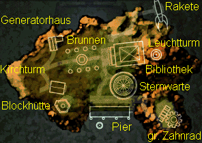 Uebersichtskarte von der Insel MYST